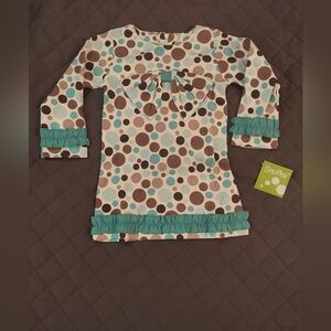 Kids Polka Dot Dress - Gray and Blue